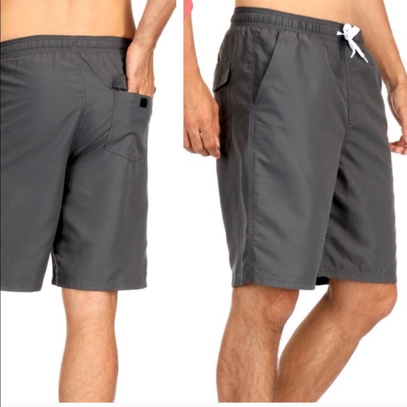 NWT! Clearance 🔥 Men’s charcoal retro swim trunks - Picture 2 of 3